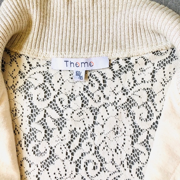 Thomo Ivory Sleeveless Full Zip Up Lace Half Lined Outerwear Vest Jacket Sz S - Picture 5 of 7